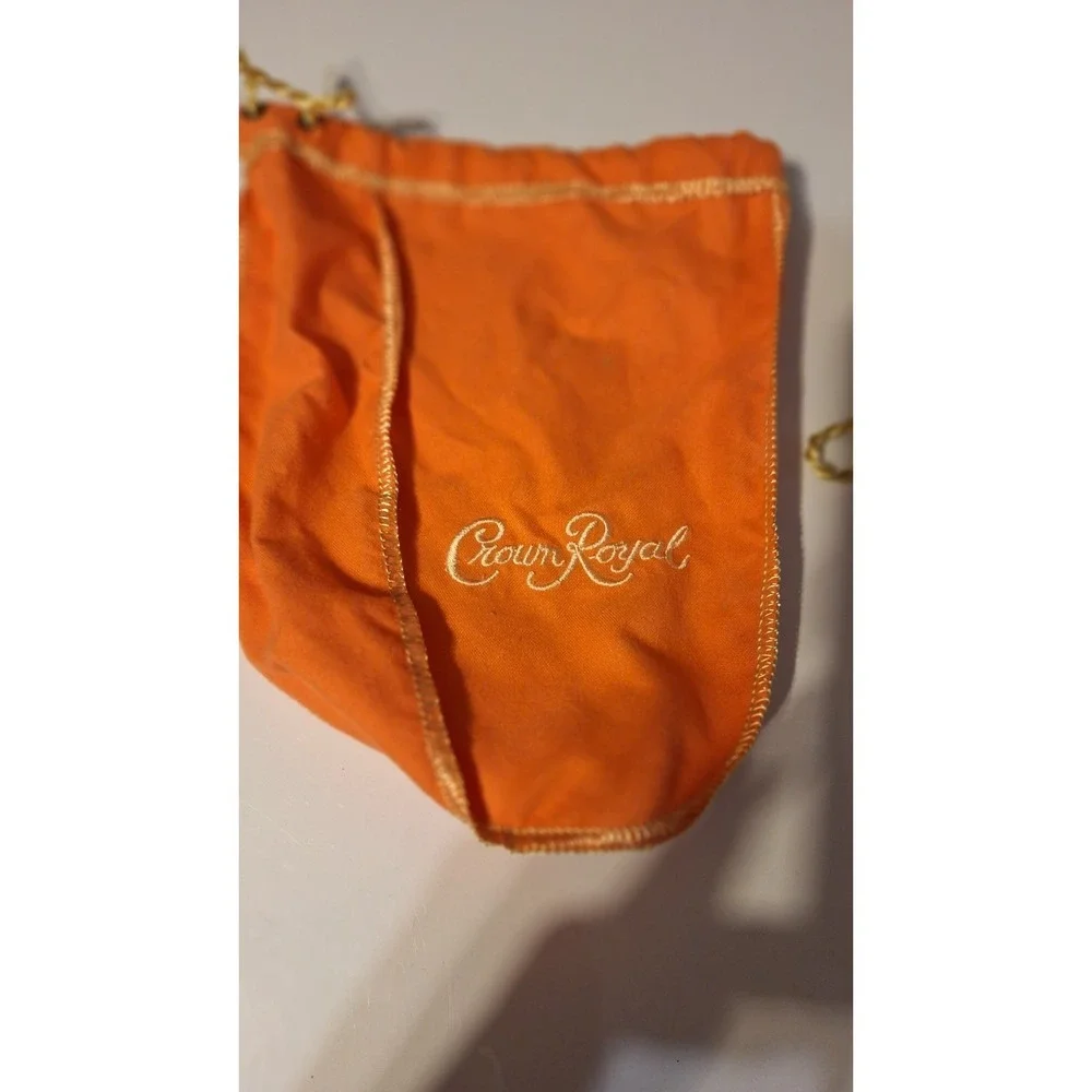 CROWN ROYAL PEACH BAG LOT OF 2 ORANGE PURPLE DRAWSTRING WHISKEY POUCHES
